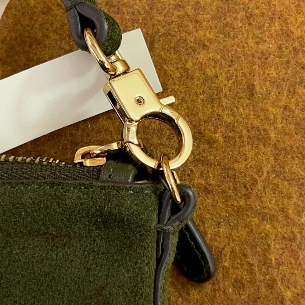 Madewell Womens OS Green Suede Leather NX103 Mini Pouch Bag NWT - Picture 11 of 14